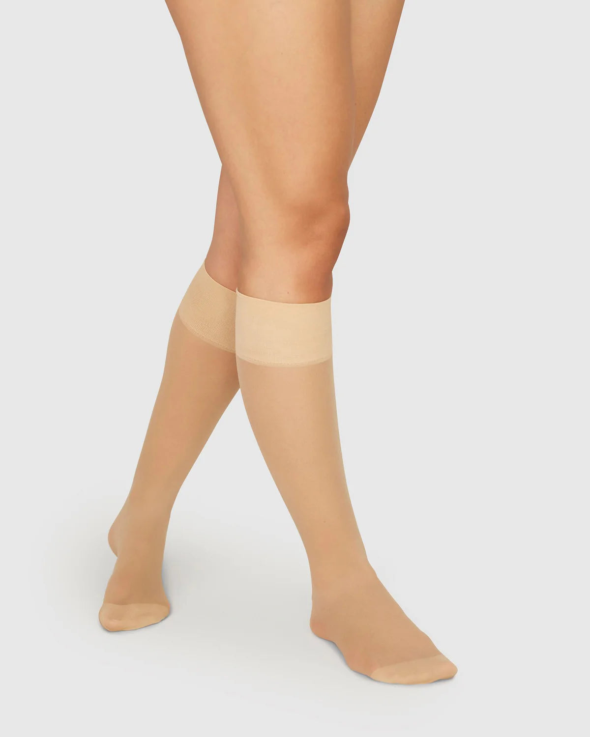 Swedish Stockings - 2-pack Elin Premium Knee - Highs (Dark Beige)