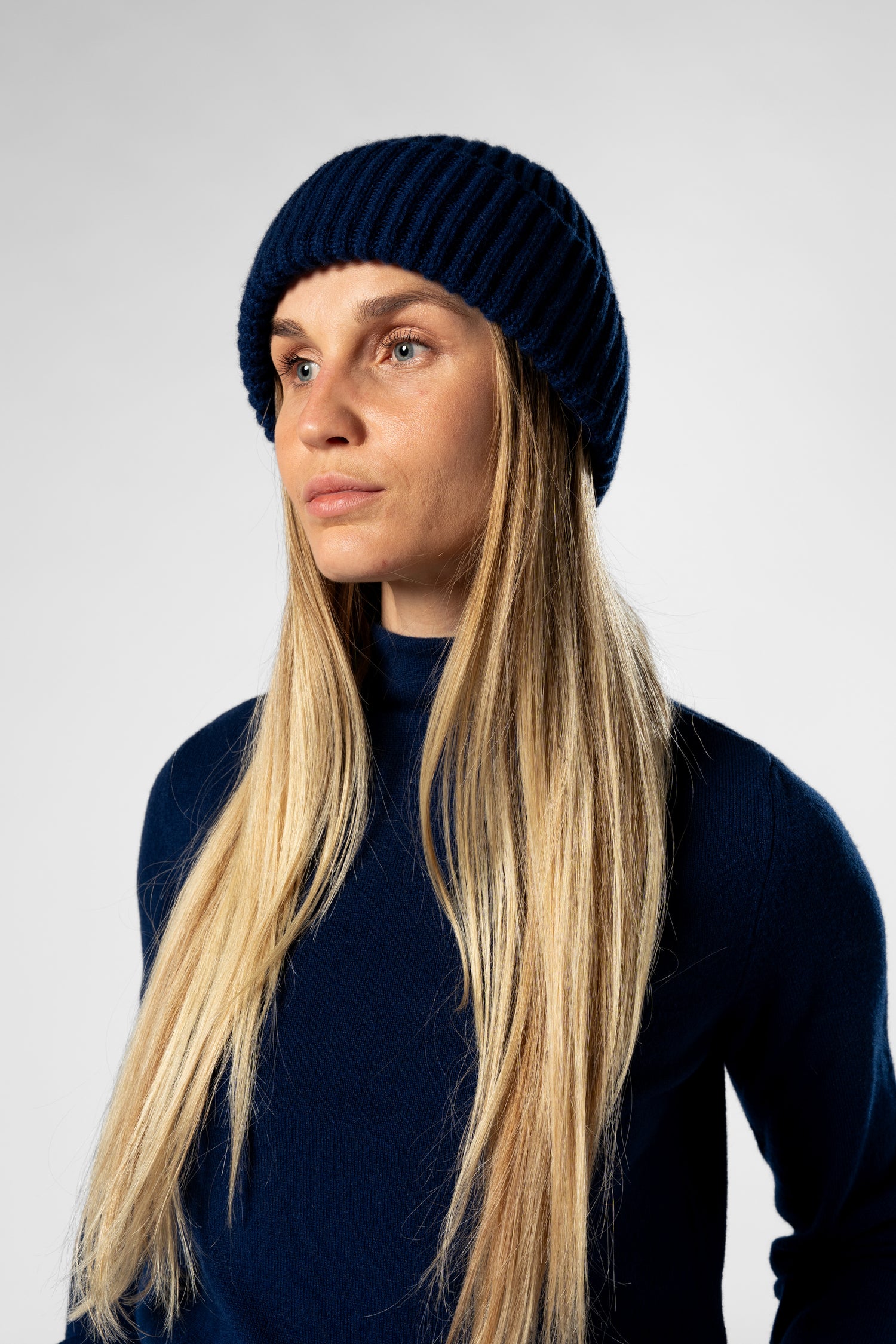 Cashmere Beanie - Dark Blue