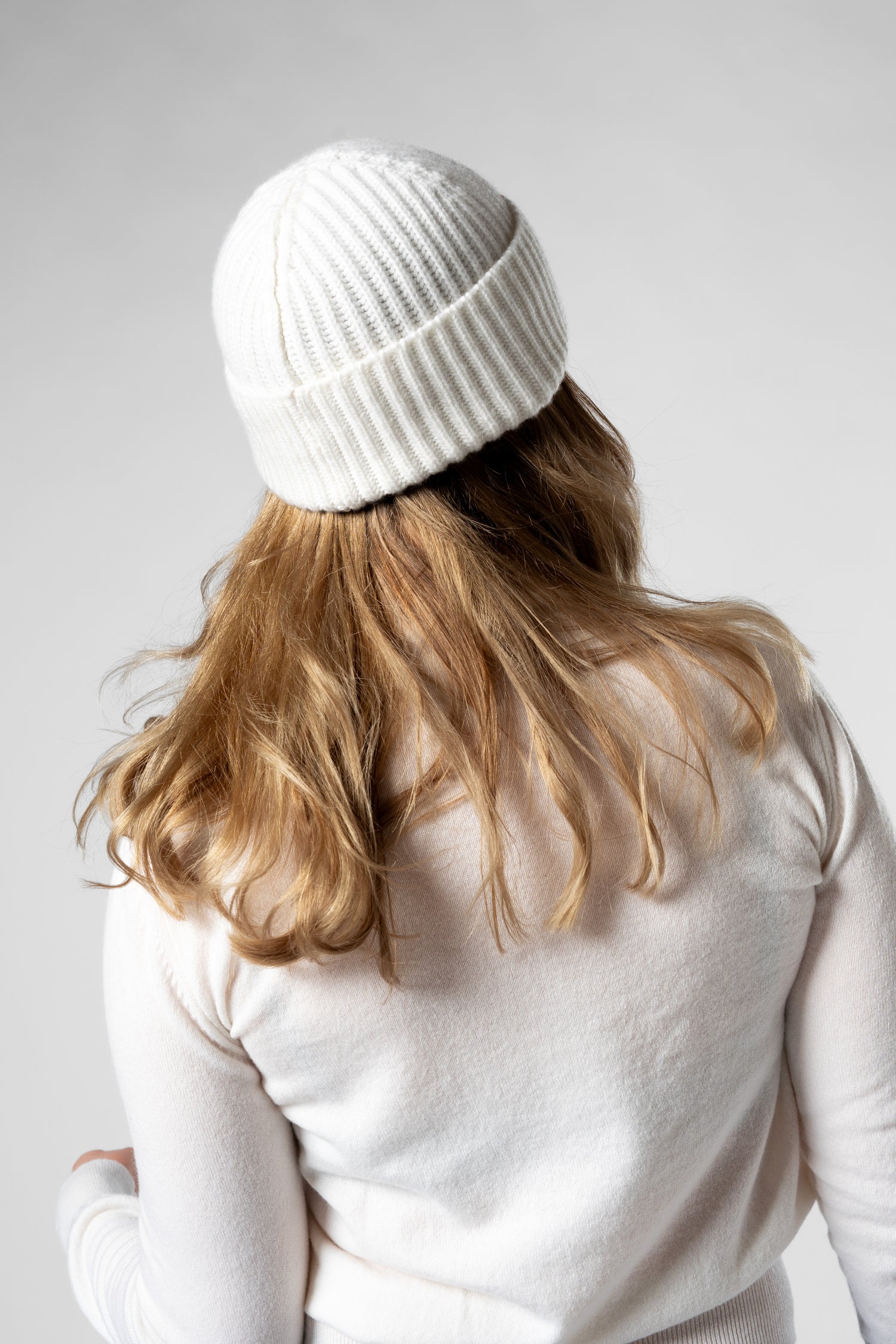 Cashmere Beanie - White